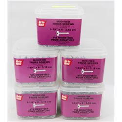 5 TUBS OF GRIP RITE MODIFIED TRUSS SCREWS
