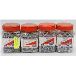 4 JARS OF WOOD SCREWS 12 X 1-1/2"