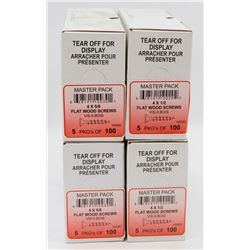 4 CASES OF WOOD SCREWS 4 X 5/8"