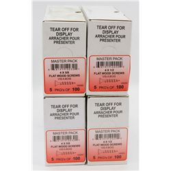 4 CASES OF WOOD SCREWS 4 X 5/8"