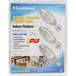 LUMINOUS LED CHANDELIER BULBS 3 PK