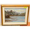 Image 1 : ORIGINAL FRAMED  ARTWORK OF A MOUNTAIN LAKE (ART )