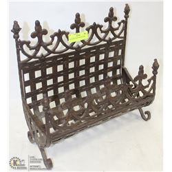 CAST IRON LOG/PAPER HOLDER