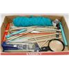 Image 1 : FLAT OF VARIOUS SIZED KNITTING NEEDLES, CROTCHET