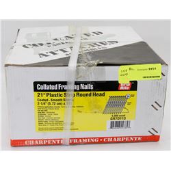 CASE OF COLLAGED FRAMING NAILS 21 DEGREES ROUND