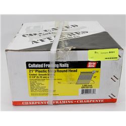 CASE OF COLLAGED FRAMING NAILS 21 DEGREES ROUND