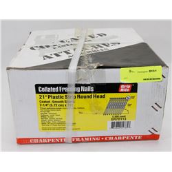 CASE OF COLLAGED FRAMING NAILS 21 DEGREES ROUND