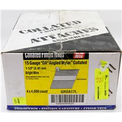 CASE OF COLLATED FINISH NAILS 15 GAUGE DA ANGLED
