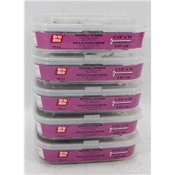 5 TUBS OF DRYWALL SCREWS 1-1/2" X 10