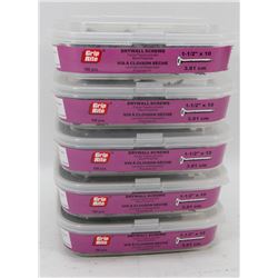 5 TUBS OF DRYWALL SCREWS 1-1/2" X 10