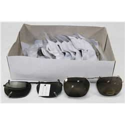 CASE OF QUALITY CLIP ON SUNGLASSES