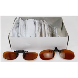 CASE OF QUALITY CLIP ON SUNGLASSES