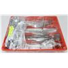 Image 1 : RED TRAY W/SET OF FLATWARE INCLUDES SET