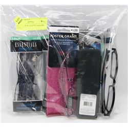 BAG W/10 NEW READING GLASSES +1.25 &