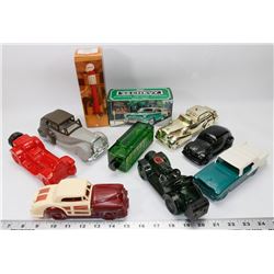 6) 9 AVON COLLECTOR CARS (1955 TO 1970) & GAS PUMP