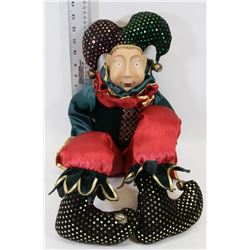 COLORFUL PORCELAIN & CLOTH SHELF SITTING