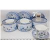 Image 1 : LOT OF 3 NEW TEA CUP & SAUCER SETS - BLUE WITH