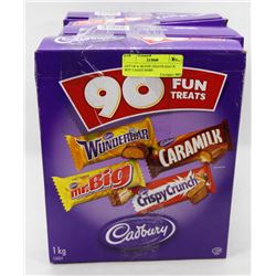 LOT OF 4- 90 FUN TREATS SNACK SIZE CANDY BARS