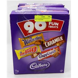 LOT OF 4- 90 FUN TREATS SNACK SIZE CANDY BARS