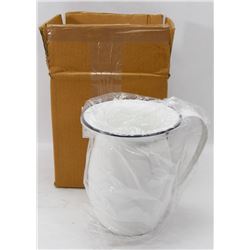 HANDMADE NEW WHITE ENAMELED PITCHER ( HOME )