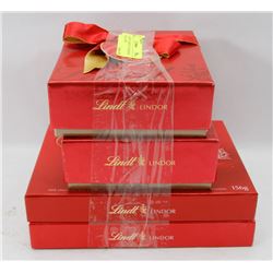 LOT OF 4 ASST LINDT LINDOR BOX OF CHOCOLATES
