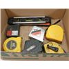 Image 1 : BOX W/ 5 TAPE MEASURERS & 2 LEVELS