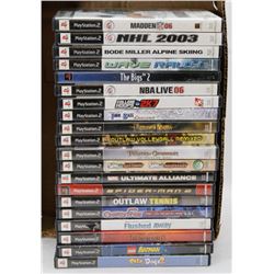 BOX W/ 20 PS2 GAMES SPIDERMAN 2 CRAZY FROG