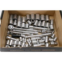BOX W/ OVER 60 SOCKETS & RATCHETS