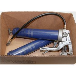BOX W/ 2 GREASE GUNS. LINCOLN ETC.