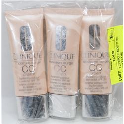 LOT OF 3 CLINIQUE MOISTURE SURGE CC CREAMS