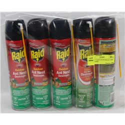 LOT OF 5 RAID OUTDOOR ANT NEST DESTROYER
