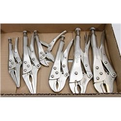 BOX W/ 6 NEW MASTERCRAFT VISE GRIP PLIERS