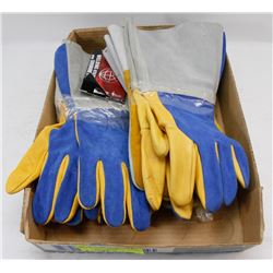 6 PAIRS OF NEW LEATHER WELDING GLOVES SIZE S & M