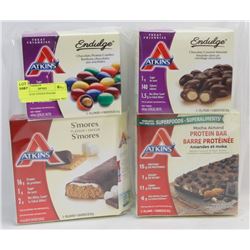 4 BOXES OF ATKINS SNACKS