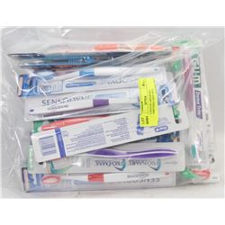 LARGE BAG OF ASSORTED TOOTHBRUSHES, MAY INCL