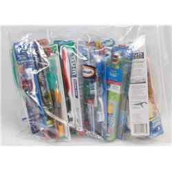 LARGE BAG OF ASSORTED TOOTHBRUSHES, MAY INCL