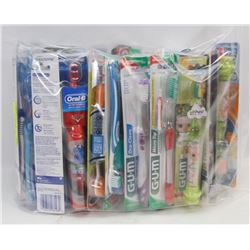 LARGE BAG OF ASSORTED TOOTHBRUSHES, MAY INCL