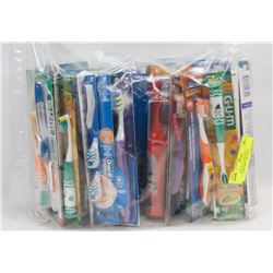 LARGE BAG OF ASSORTED TOOTHBRUSHES, MAY INCL