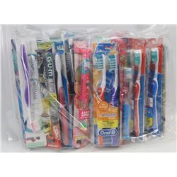 LARGE BAG OF ASSORTED TOOTHBRUSHES, MAY INCL