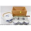 Image 1 : TEA SET IN WOOD BOX INCL 6 CUPS, TEA POT &