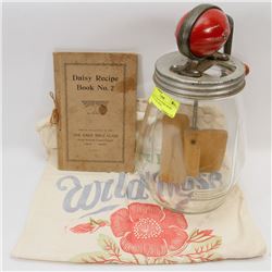 VINTAGE DAISY BUTTER CHURN (CHIP ON TOP), DAISY