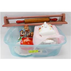 TUB WITH CERAMIC SOUP, LID AND LADLE (8"X7"X6"),