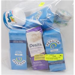 BAG OF ASSORTED BABY CARE PRODUCTS INCL CREAMS
