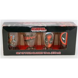 NEW 4PC DEADPOOL 16-OZ GLASS SET