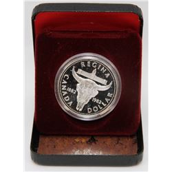 1982 CANADIAN PROOF SILVER DOLLAR IN DISPLAY
