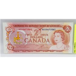 1974 UNCIRCULATED CANADIAN 2 DOLLAR BILL