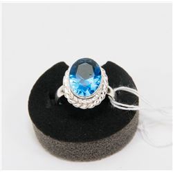 #77-BLUE TOPAZ GEMSTONE RING
