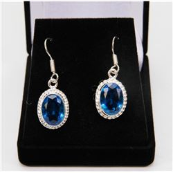 #78-BLUE TOPAZ GEMSTONE EARRINGS