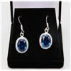 Image 1 : #78-BLUE TOPAZ GEMSTONE EARRINGS