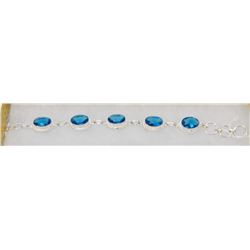 #73-BLUE TOPAZ GEMSTONE BRACELET